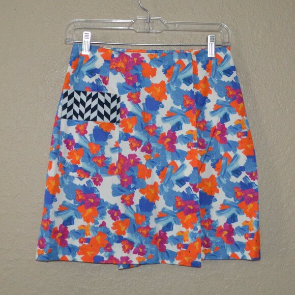 NWOT $385 Sz 2 Tanya Taylor Multi Color Floral Print Mini Skirt - Picture 1 of 6